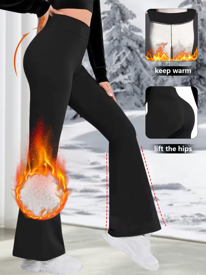 Outdoor Sport Outfit - Pantalon évasé d'hiver taille haute doublé
