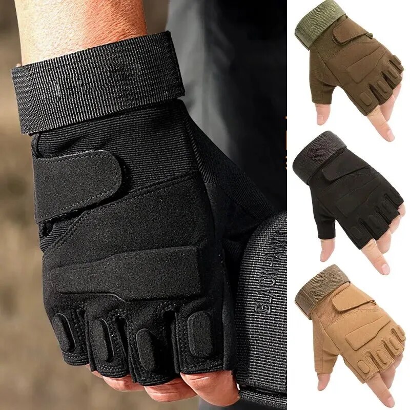 Outdoor Sport Name - Gants tactiques d'extérieur, de Sport, demi-doigt,
