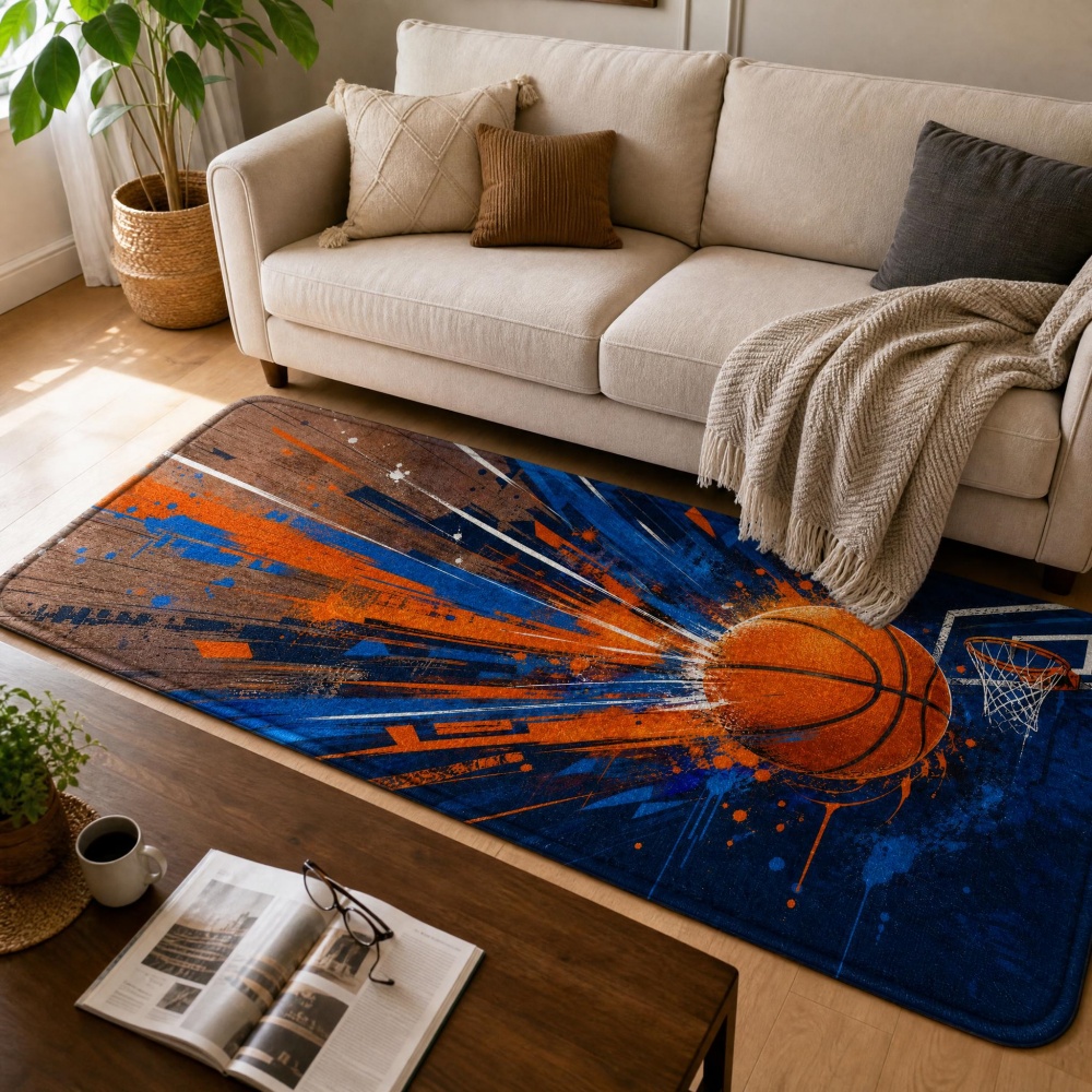 Outdoor Sport Live - Tapis en flanelle Graffiti Splash Basketball,