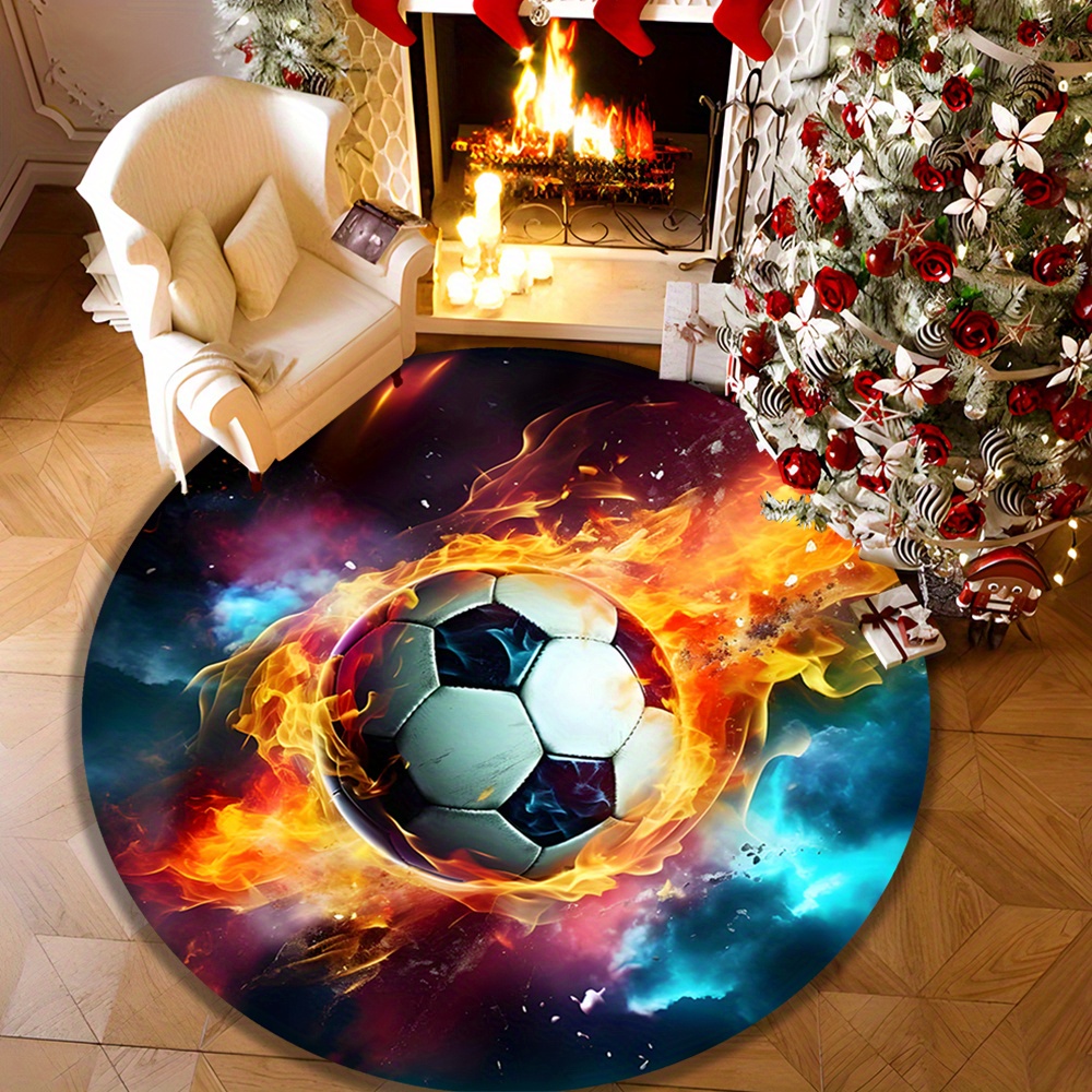 Tapis rond sportif Fiery Socce - Outdoor Sport Live avis et prix