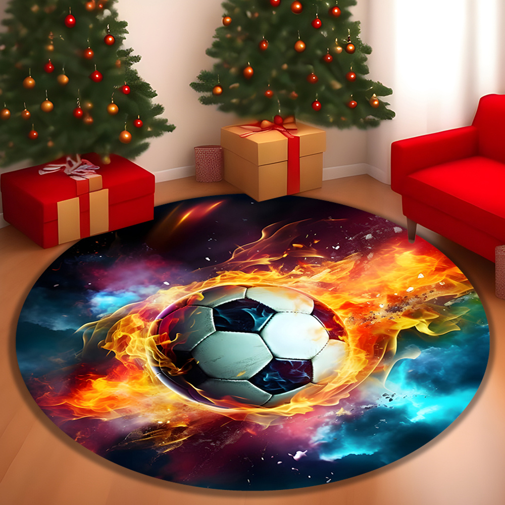 Tapis rond sportif Fiery Socce - Outdoor Sport Live avis et prix