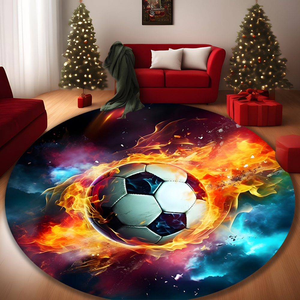 Tapis rond sportif Fiery Socce - Outdoor Sport Live avis et prix